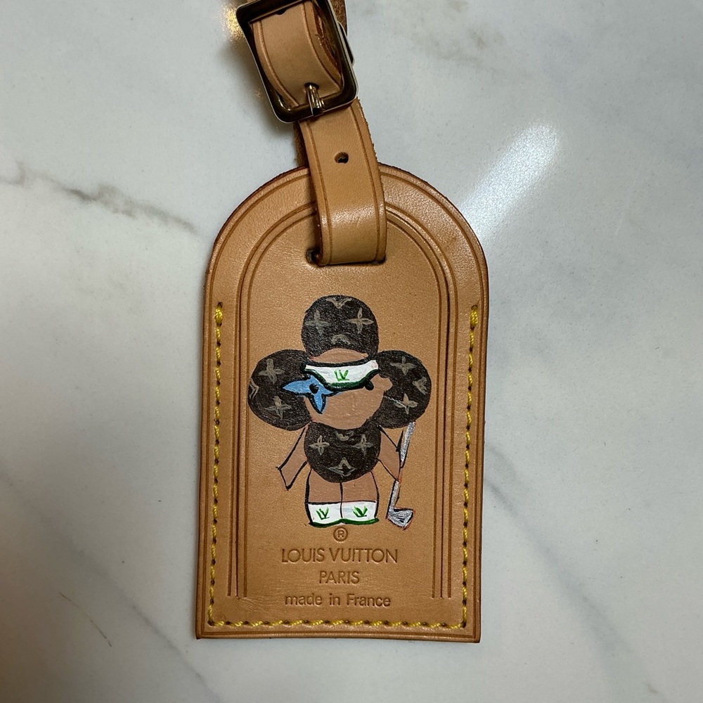 Louis Vuitton Luggage Tag with hand painted Vivienne Golfer